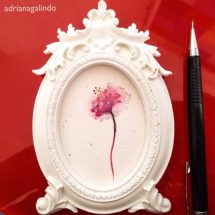 Amor em miniatura, aquarela emoldurada 🎨 sold